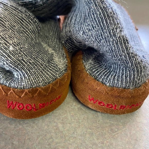 Woolrich Gray Lined Leather Unisex Hard Bottom Hiking Cabin Camping Outdoo… - Picture 3 of 5